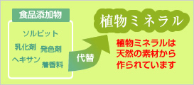 植物ミネラルは
天然の素材から
作られています