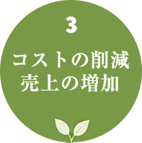 コストの削減・売上の増加